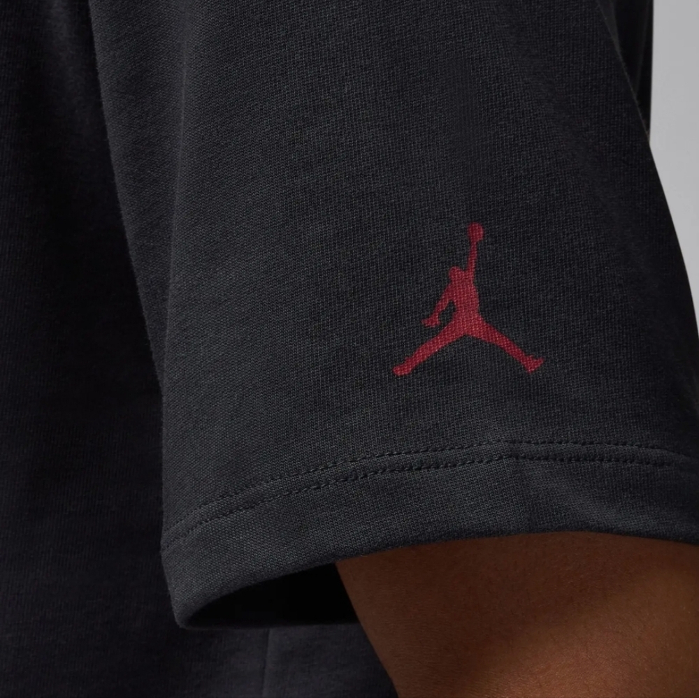 Nike Air Jordan Heritage Logo Short Sleeve Loose Fit Black Tee Shirt Brand New - Picture 5 of 13